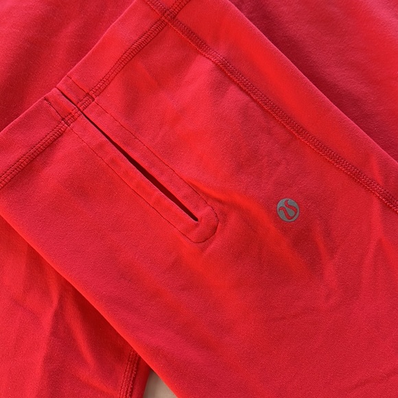 Lululemon Athletica Classic Orange high rise wide leg cropped yoga pants Size4-6 - Picture 5 of 15